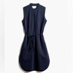Ministry of Supply Hybrid Seersucker Navy Dress, Sz XL with pockets!